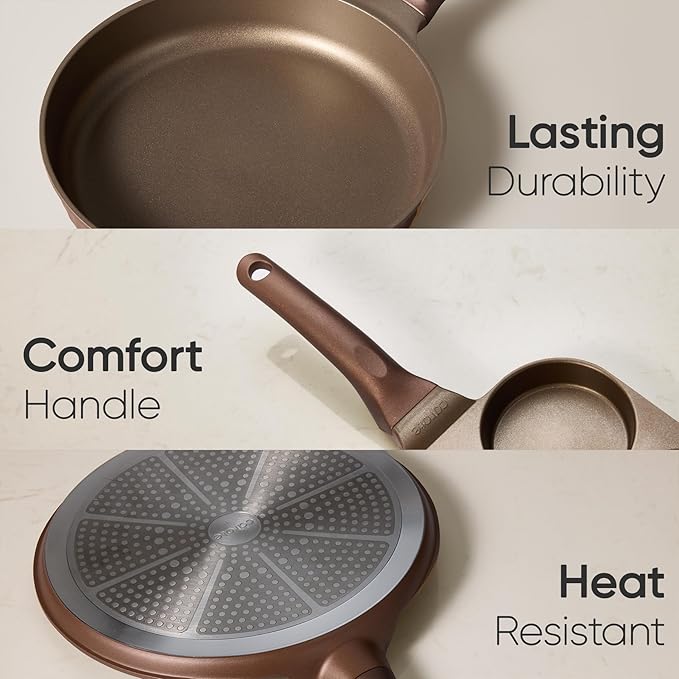 CAROTE Pots and Pans Set Non Stick, Cookware Sets Nonstick 21 pcs Kitchen Pot & Pan, Induction cookwasre Compatible with Crepe Frying Pan PFOA/PFOSFree