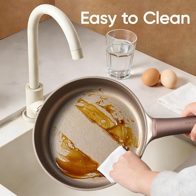 CAROTE Pots and Pans Set Non Stick, Cookware Sets Nonstick 21 pcs Kitchen Pot & Pan, Induction cookwasre Compatible with Crepe Frying Pan PFOA/PFOSFree